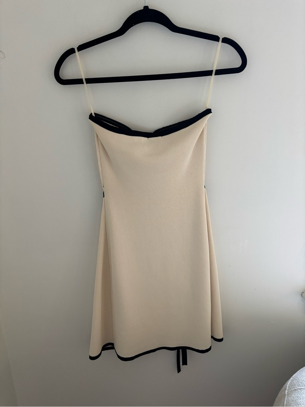 Meshki Cream Strapless Knit Mini Dress - Picture 13 of 14